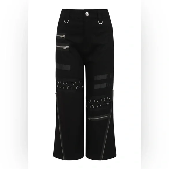 Banned Alternative Ember 3/4 Length Grunge Trousers - Picture 2 of 6